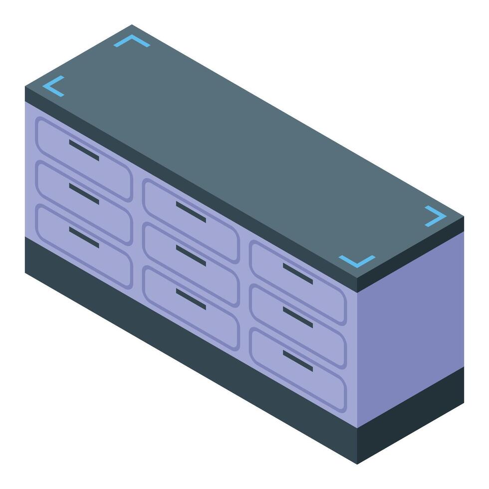 Modern mortuary refrigerator preserving deceased bodies with advanced cooling technology vector