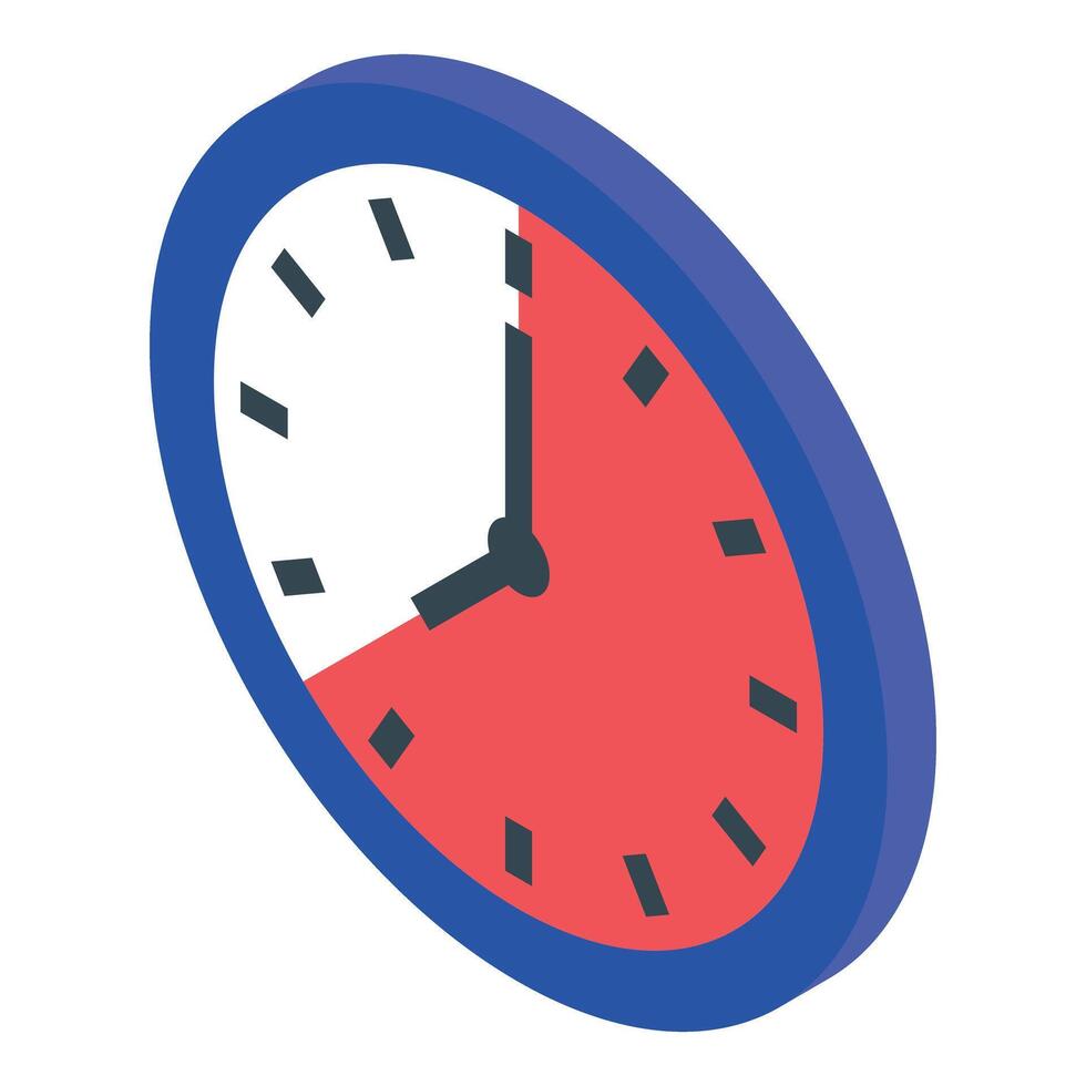 Modern clock showing time passing isometric icon vector