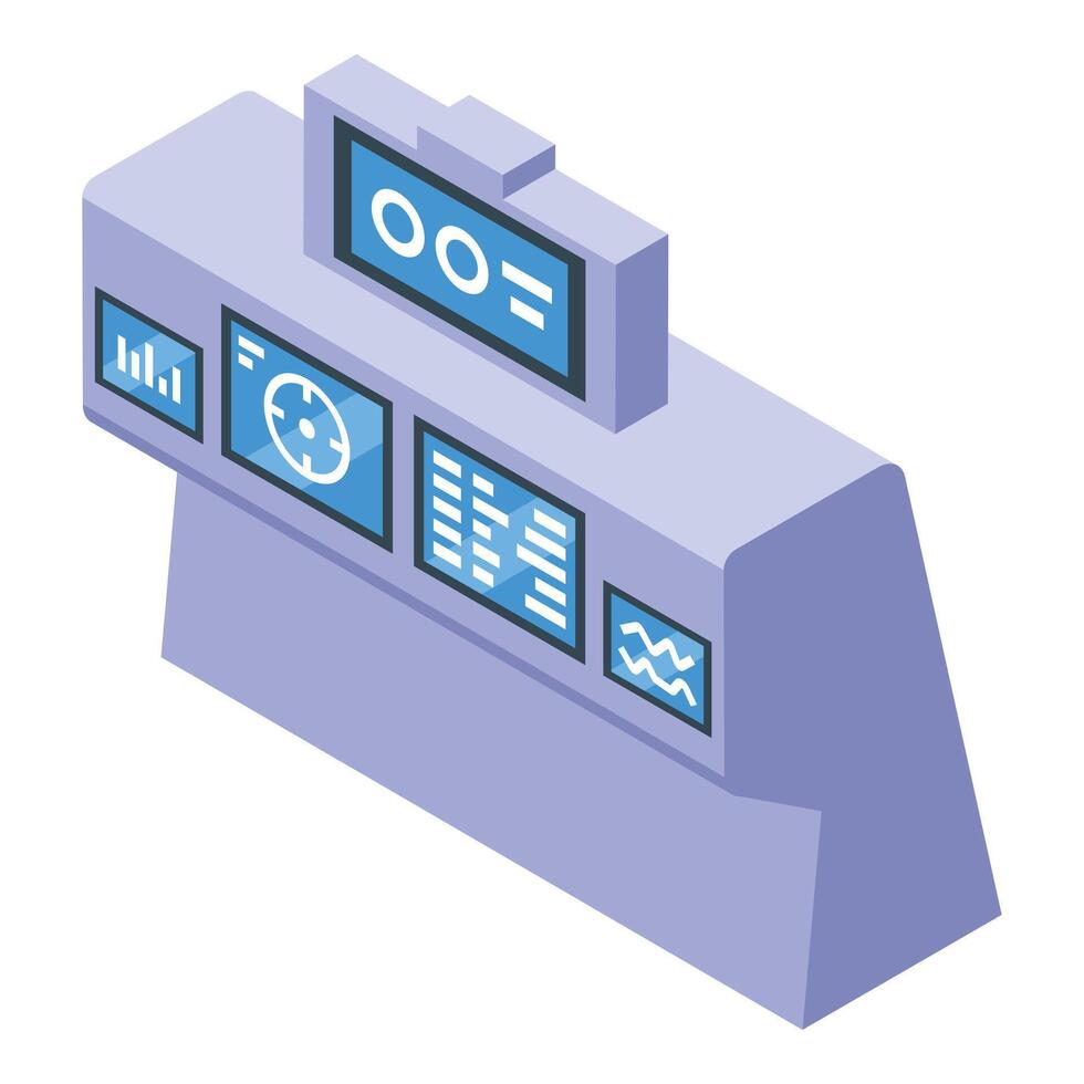 Control panel showing data analysis and processing information vector