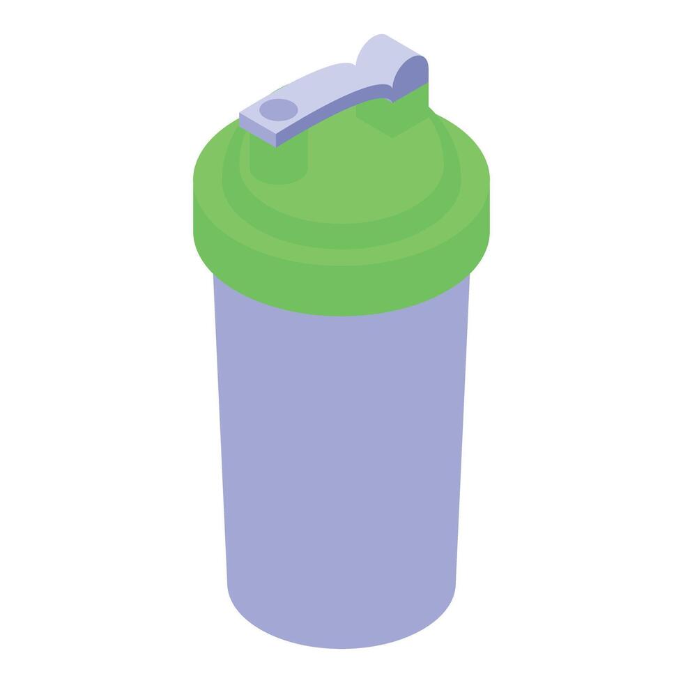Sport shaker bottle isometric showing protein drink container vector