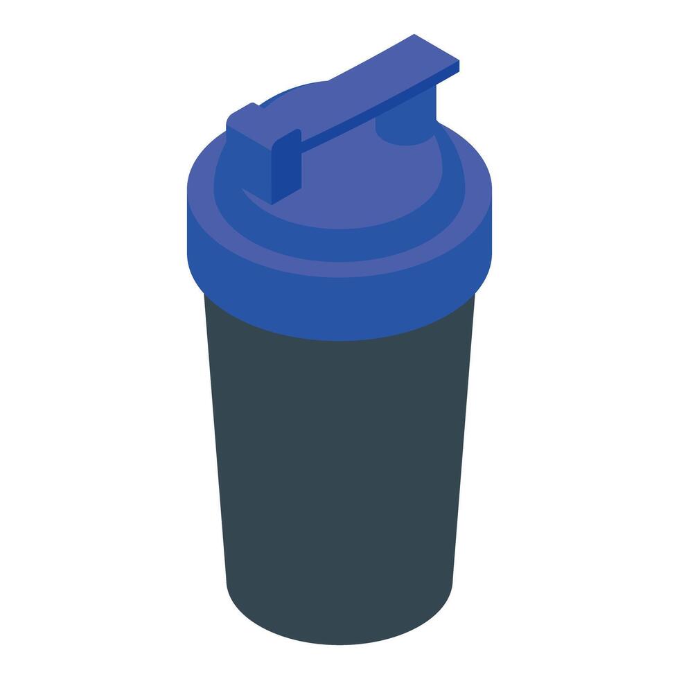 Sport shaker bottle for protein shake and fitness supplements isometric view vector