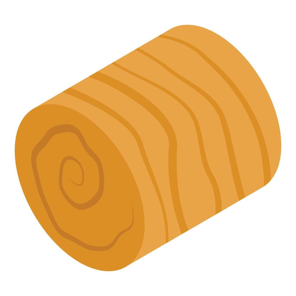 Round bale of hay creating a spiral pattern on farmland vector