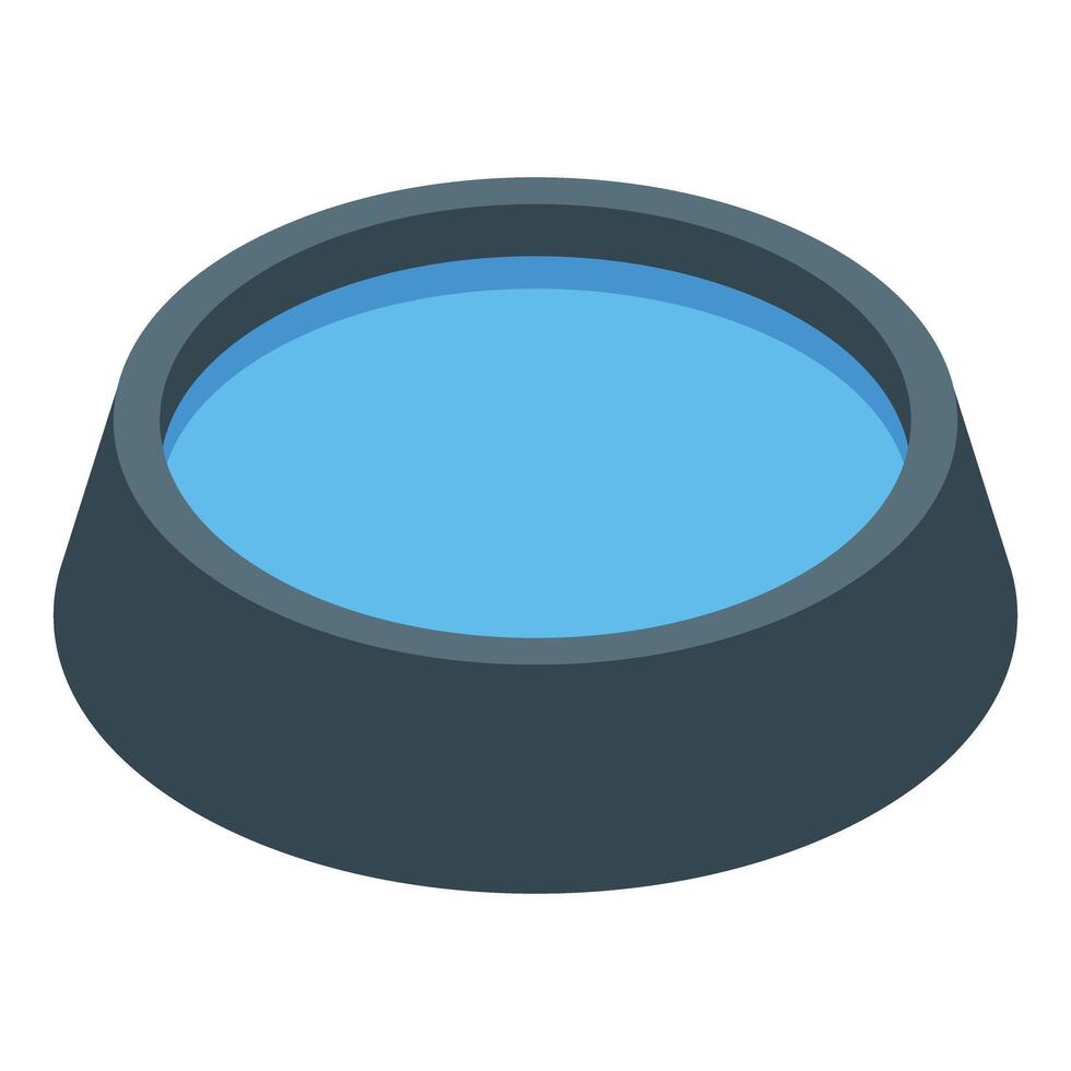 A blue bowl with water in it on a white background vector