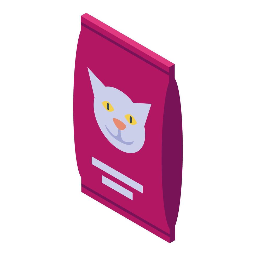 Cat food pack, providing balanced nutrition for feline friends vector
