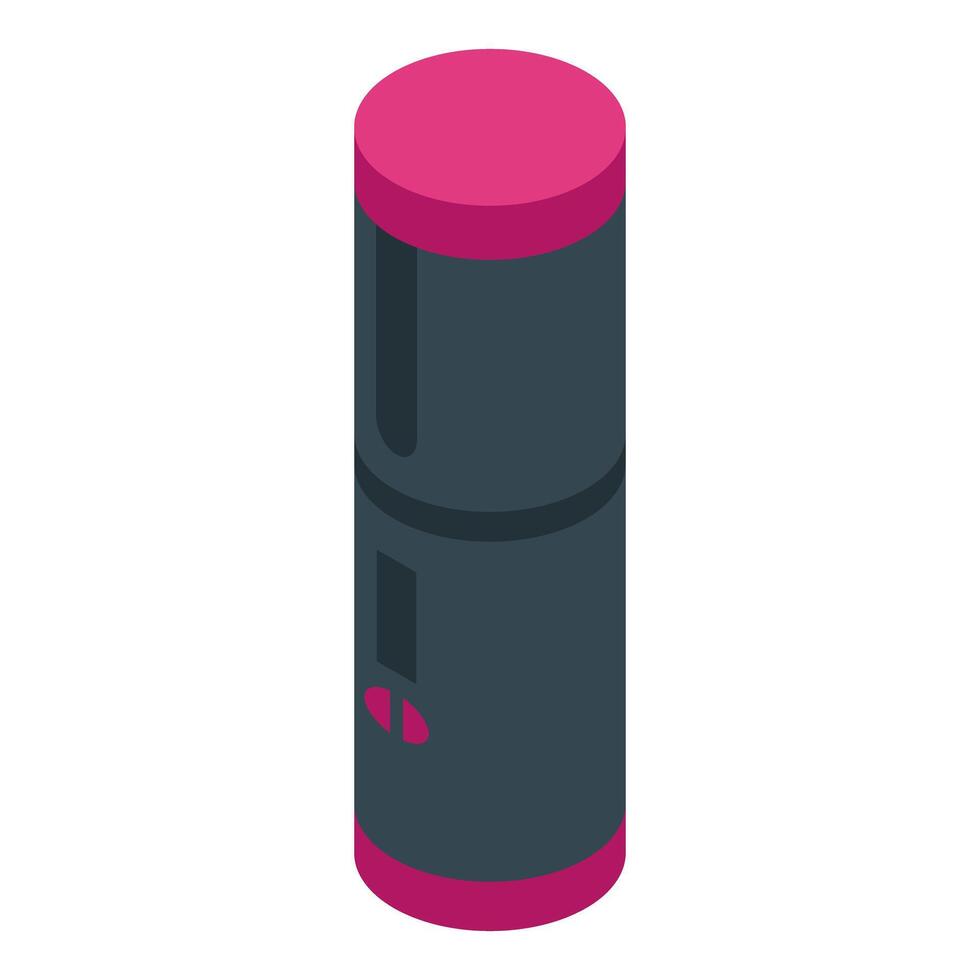 Closed modern pink and gray lipstick balancing on bottom edge vector