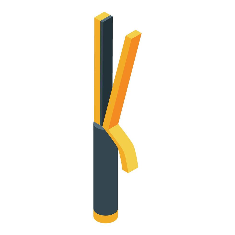 Modern hair straightener creating stylish hairstyles vector