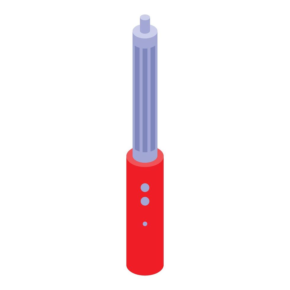 Modern electronic cigarette showing heating element and battery indicator lights vector