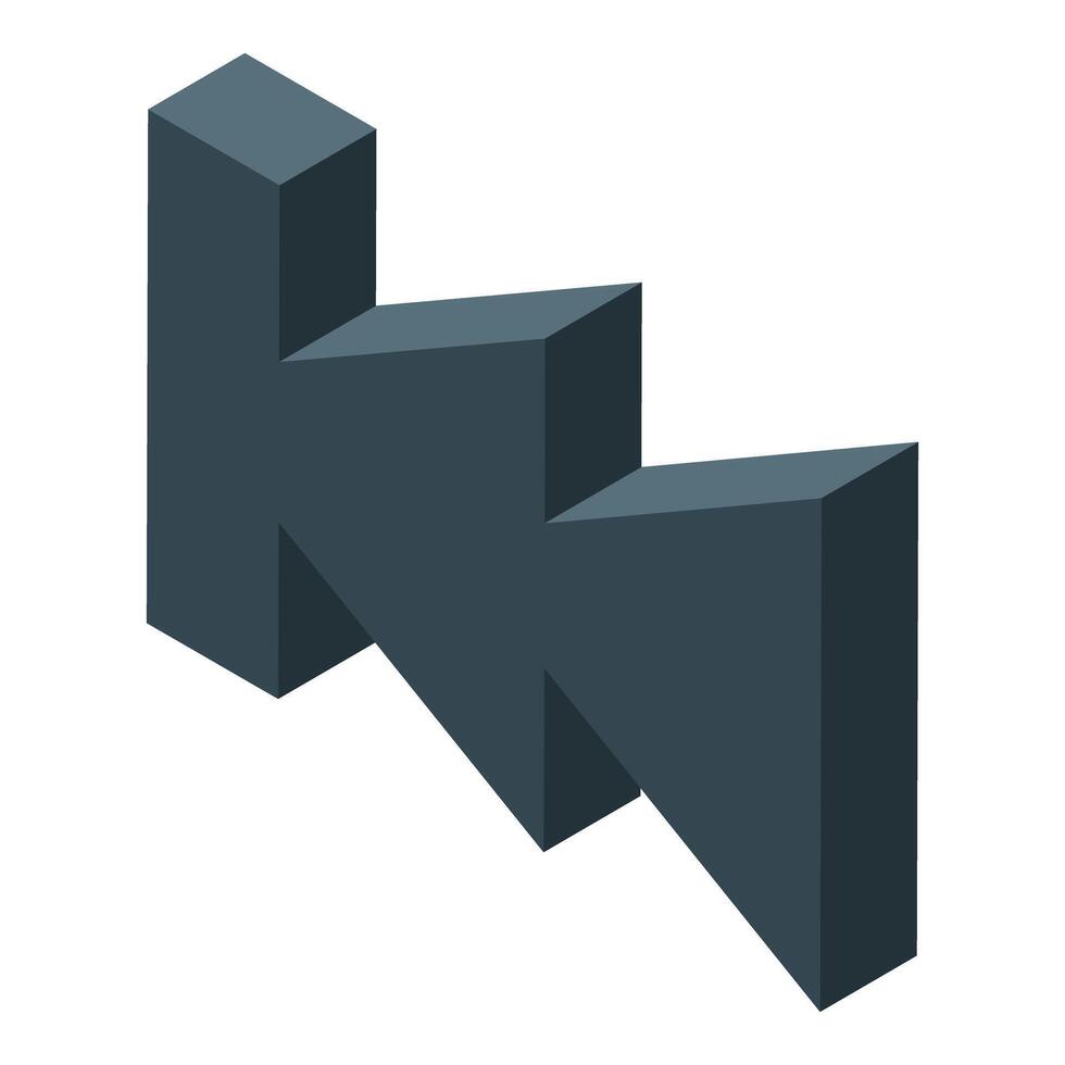 3d arrows pointing left showing decrease trend or previous button vector
