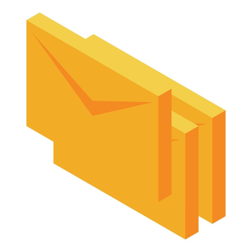 Stack of three closed envelopes representing email marketing and communication vector