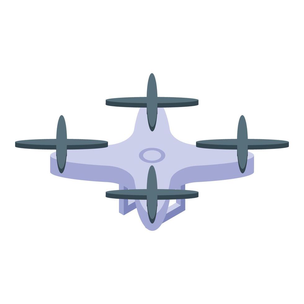 Modern quadcopter drone hovering in the air vector