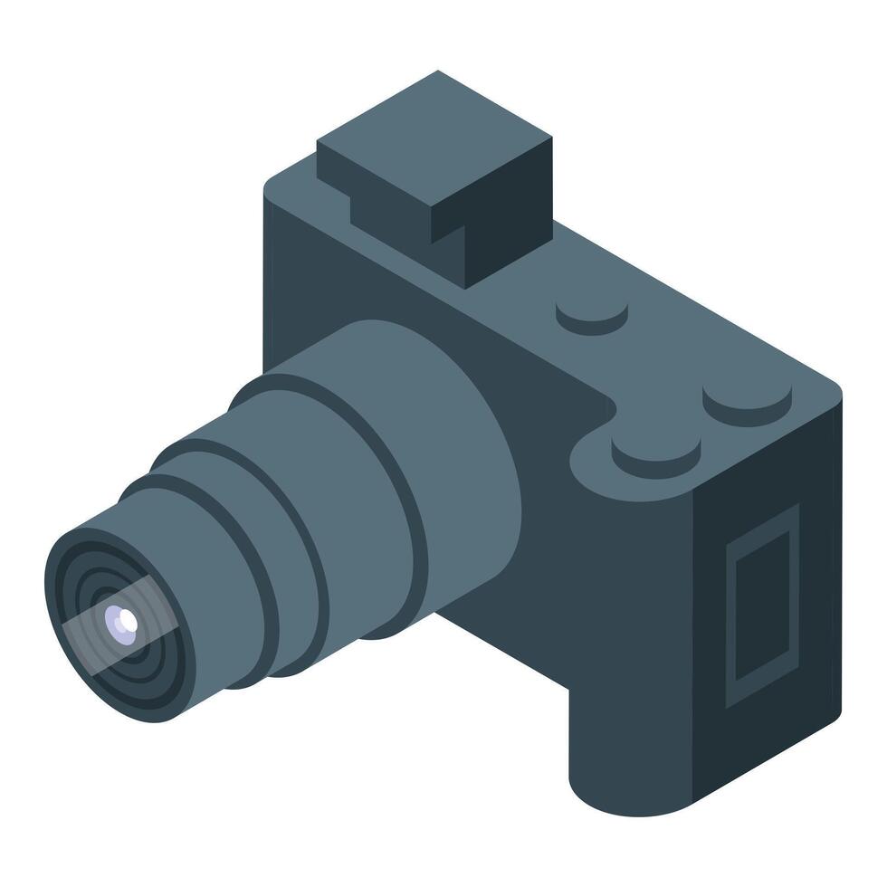 A camera is shown on a white background vector