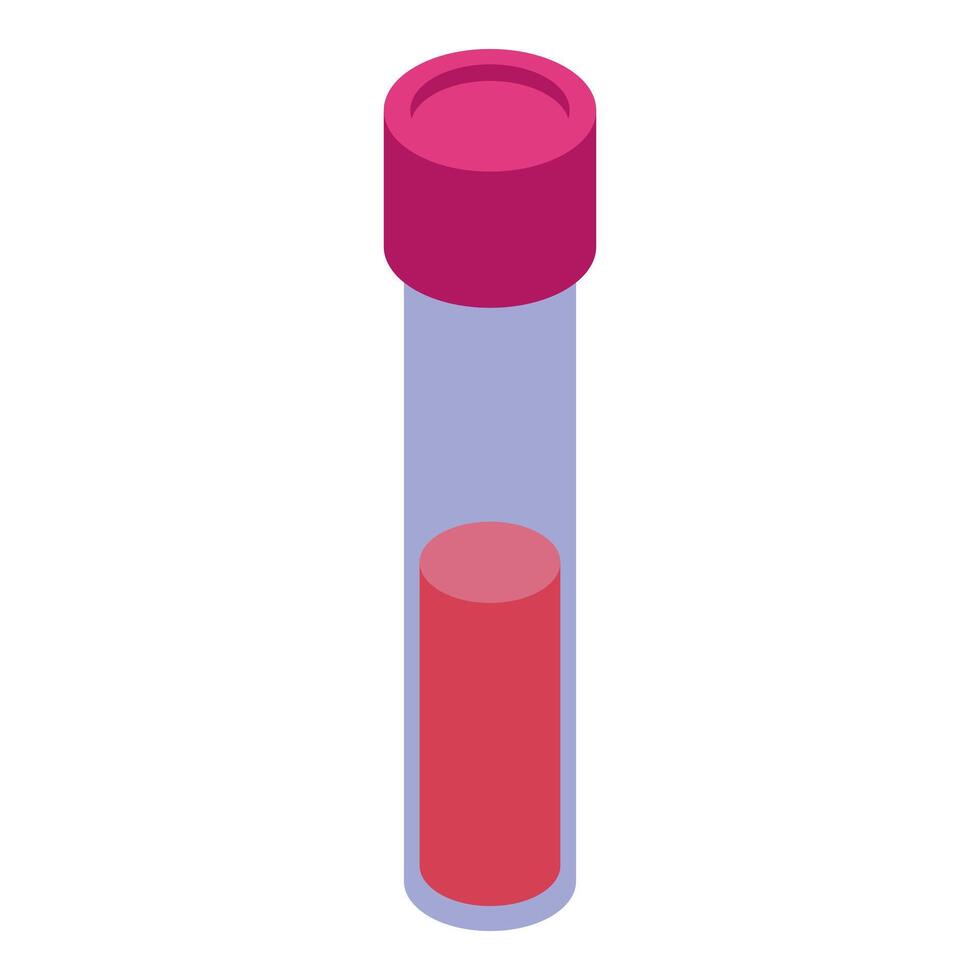 Blood test tube containing red sample for medical analysis vector