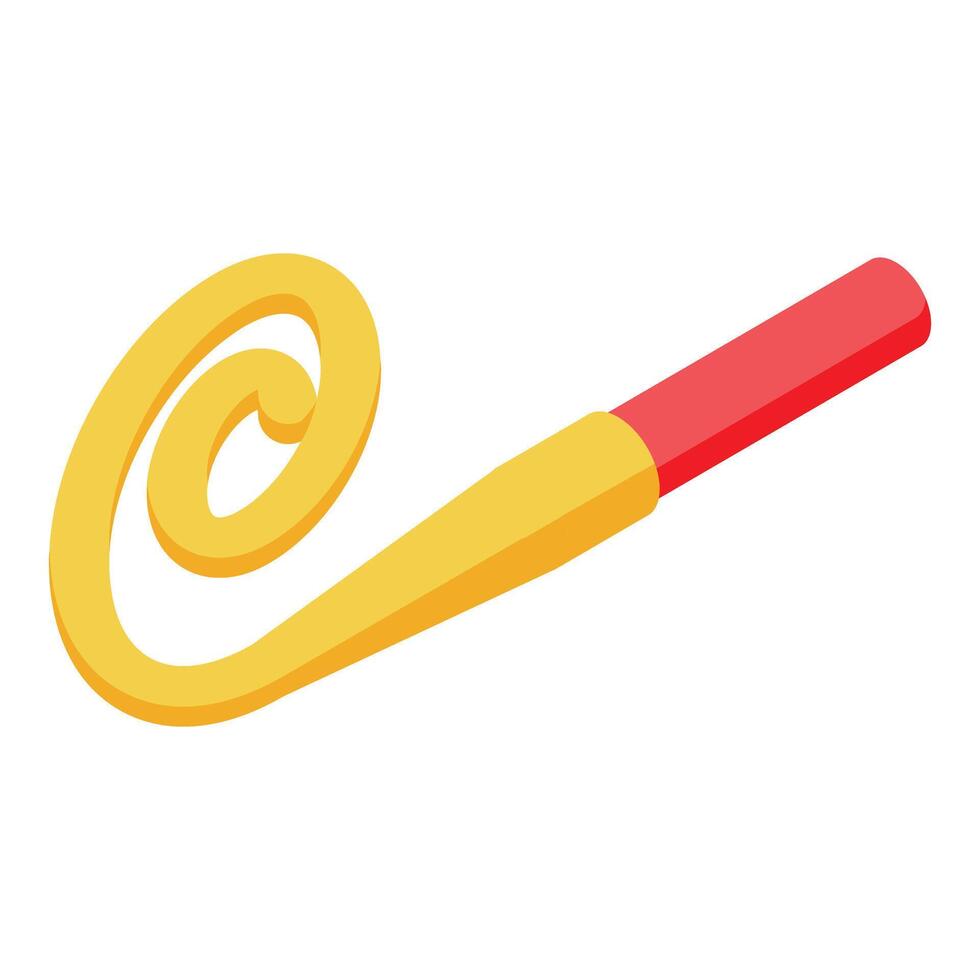 Yellow party blower making festive noise for birthday celebration vector