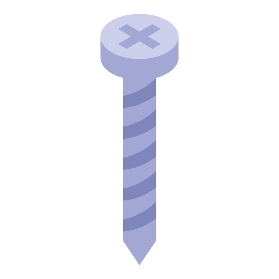 Cross head screw rotating isometric illustration vector