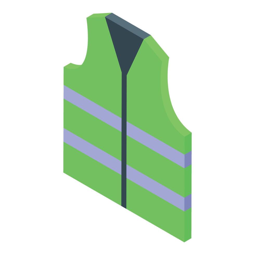 Green safety vest ensuring visibility and protection in working environments vector