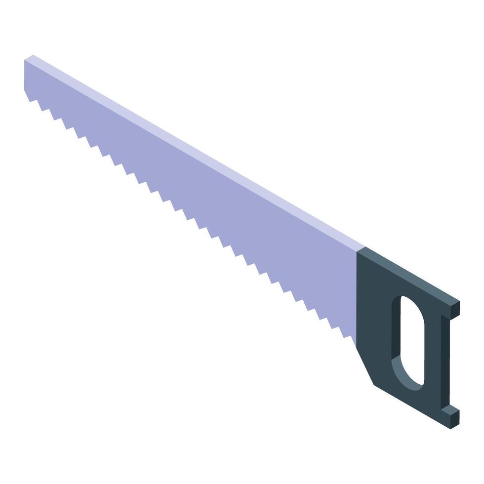 Carpenter hand saw with plastic handle for cutting wood vector