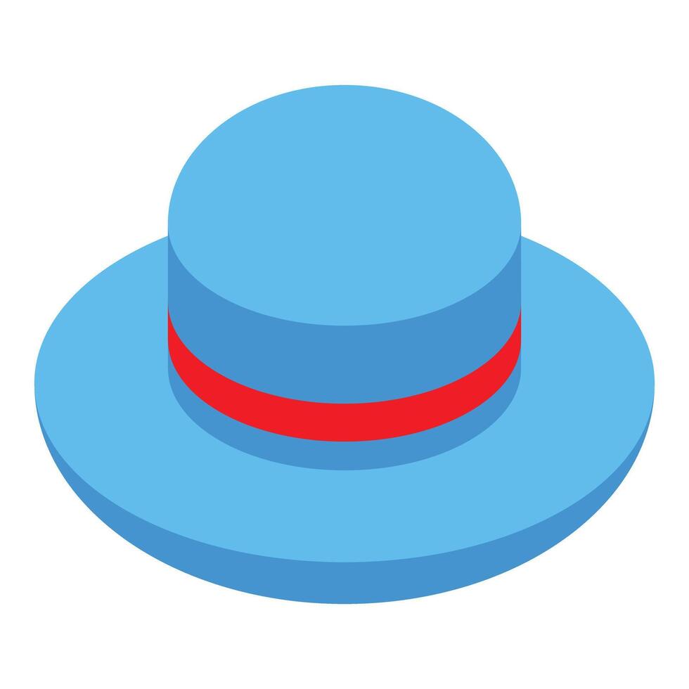 Light blue hat with red ribbon showing elegance and style vector