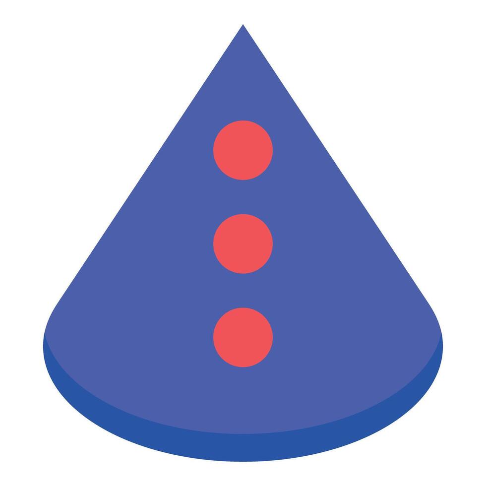 Blue cone with three red dots creating visual interest vector