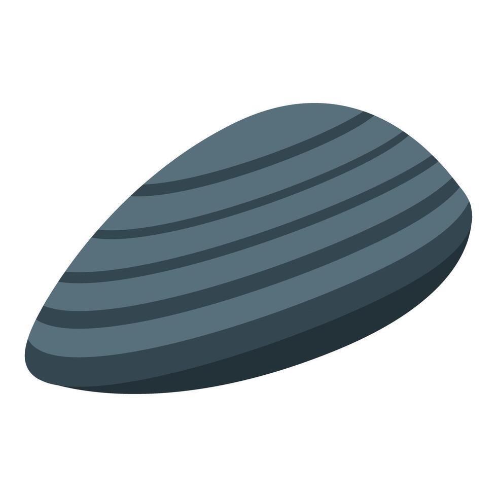 Closed mussel shell icon showing seafood and ocean vector