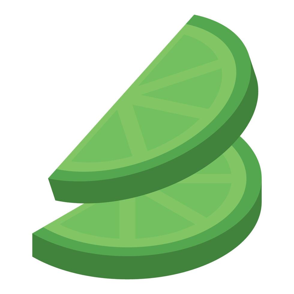 Two slices of lime creating refreshing visual vector