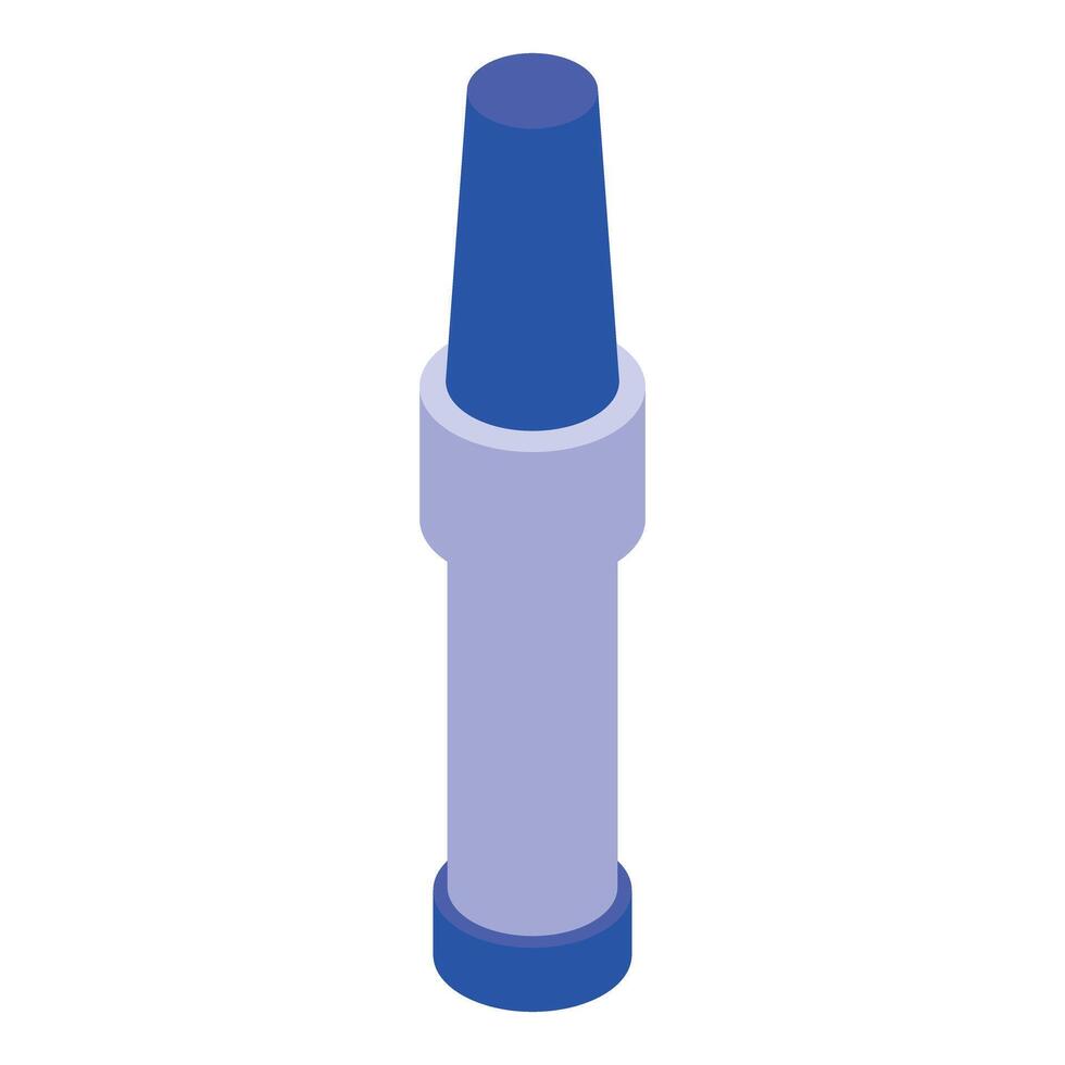 Blue marker pen highlighting important information with isometric projection vector