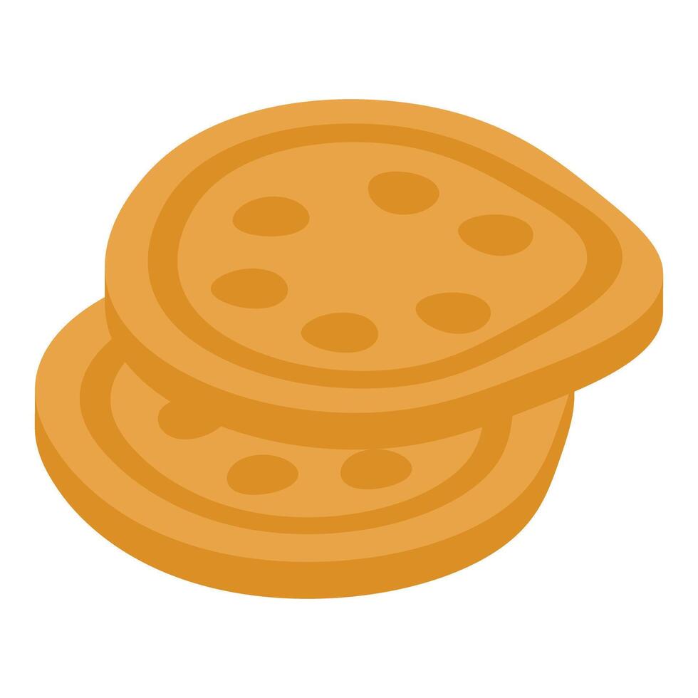 Two slices of lotus root showing its distinctive pattern vector