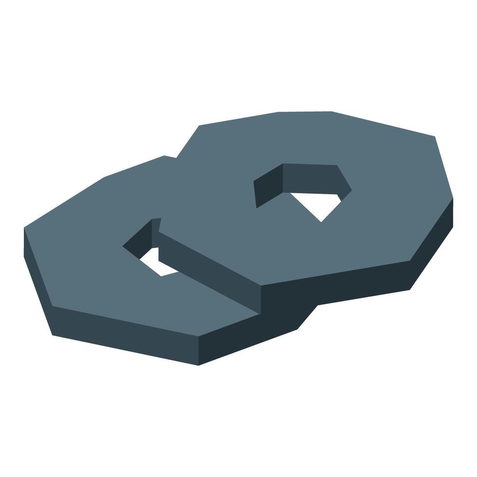 Two interlocking grey octagonal shapes creating infinity symbol vector