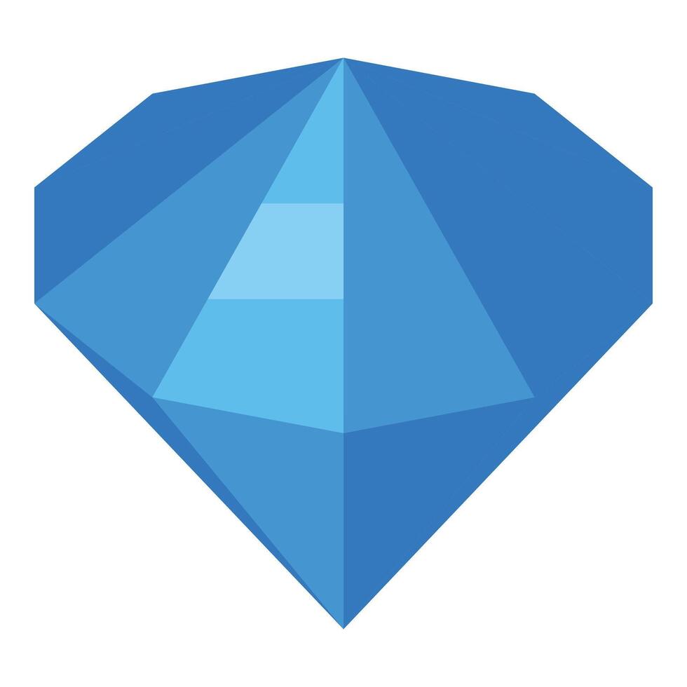Large faceted light blue diamond shining brightly vector