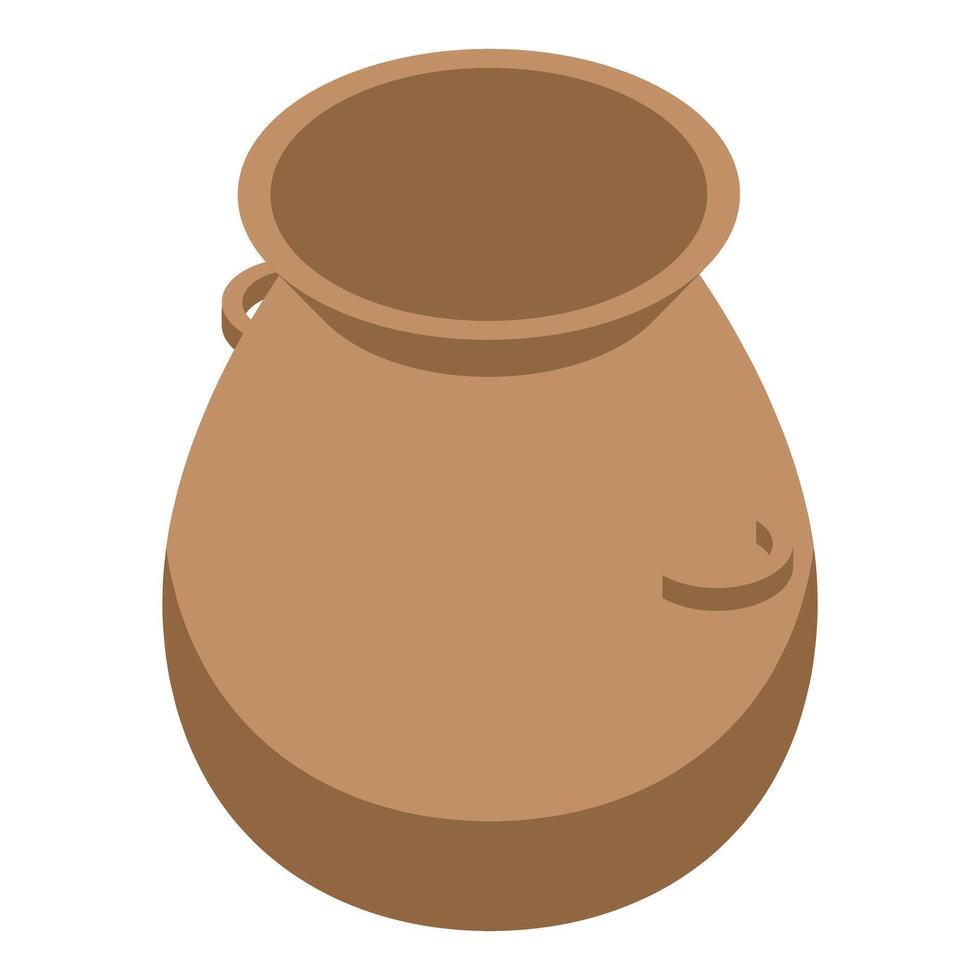 Empty clay pot preserving ancient traditions of pottery making vector