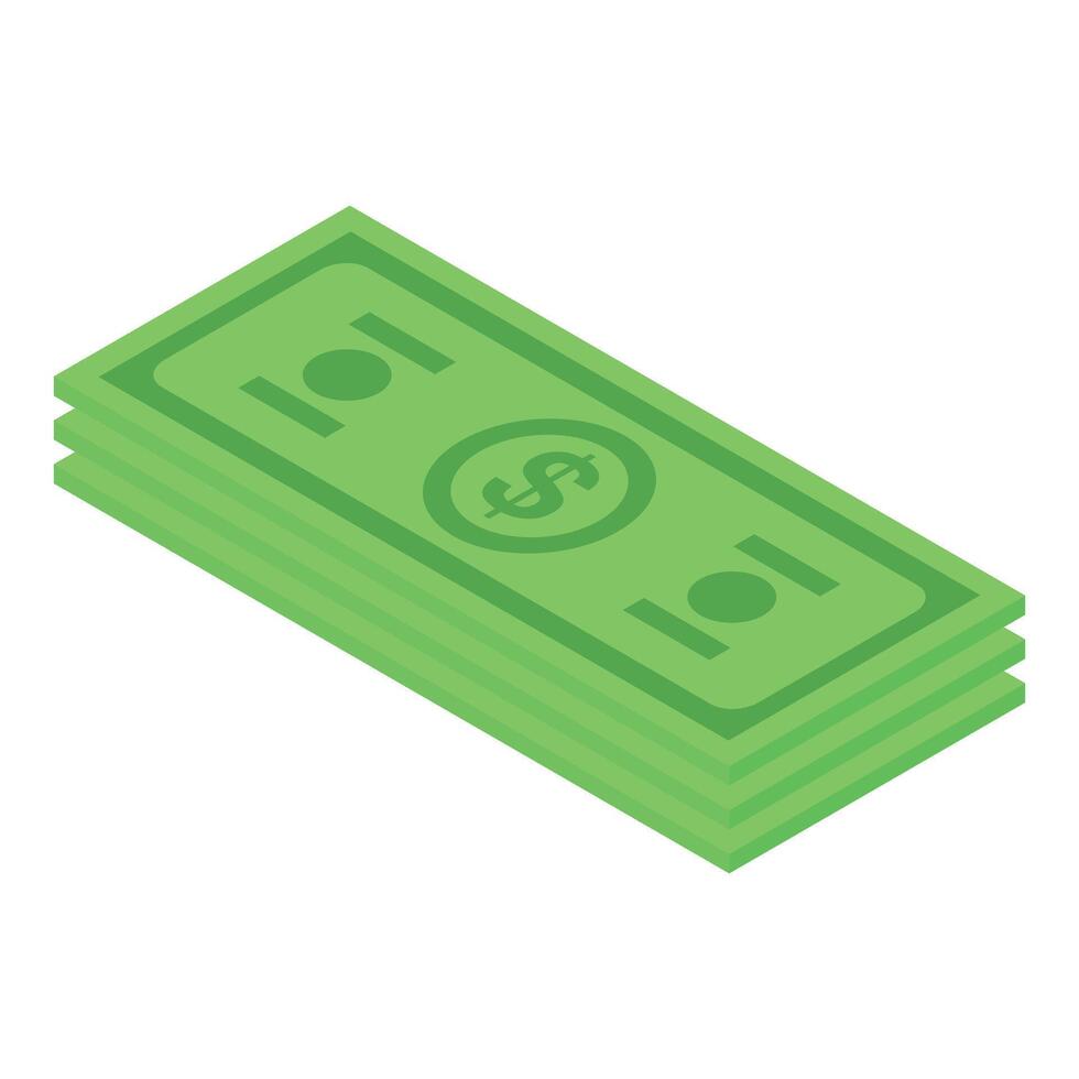 Stack of green dollar bills representing savings and investment vector