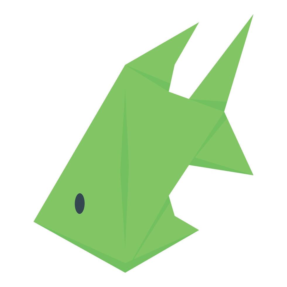 Green origami fish swimming in the ocean of creativity vector