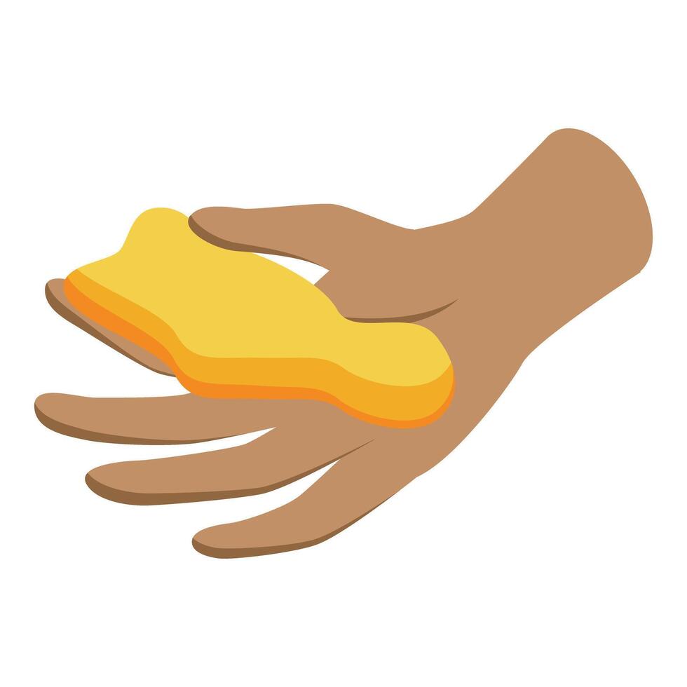 Hand holding ginger root for cooking and medicine vector