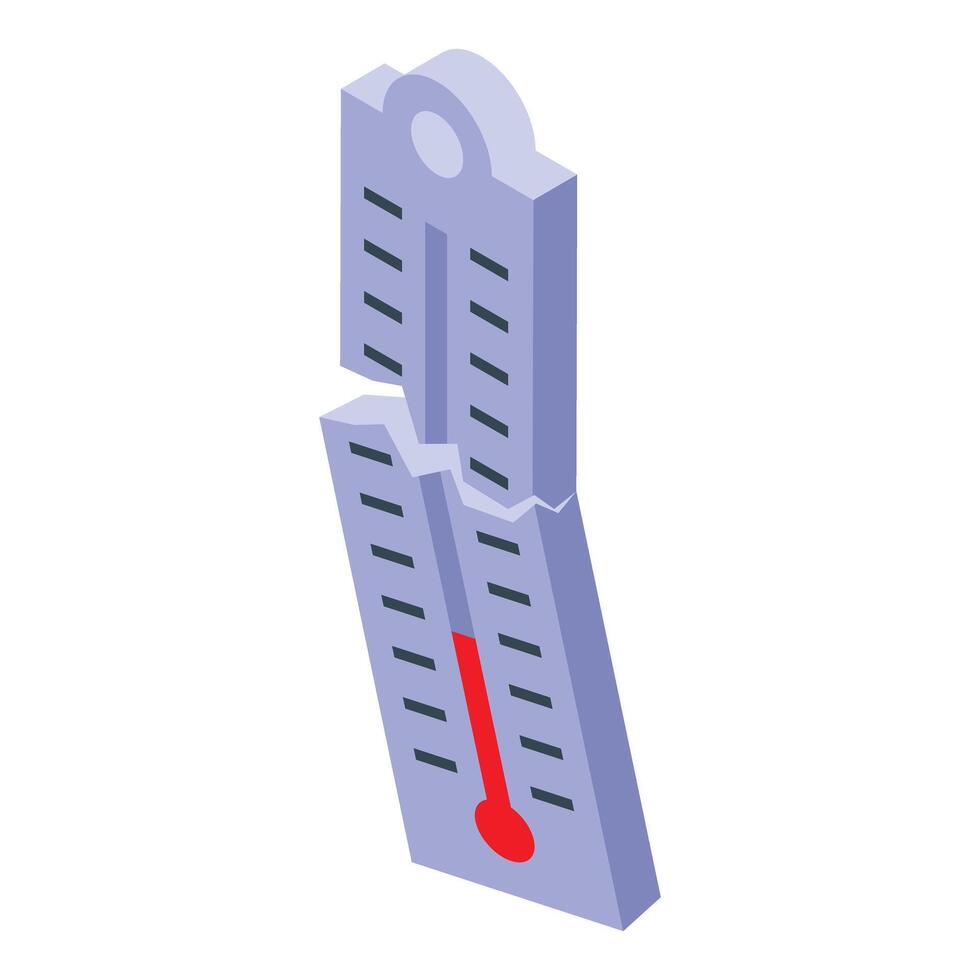 Broken thermometer showing increasing temperature during heatwave vector