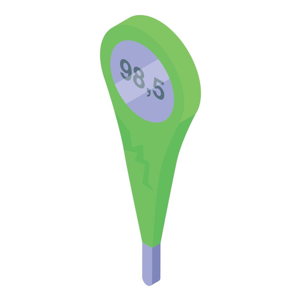 Broken medical thermometer showing normal temperature reading vector