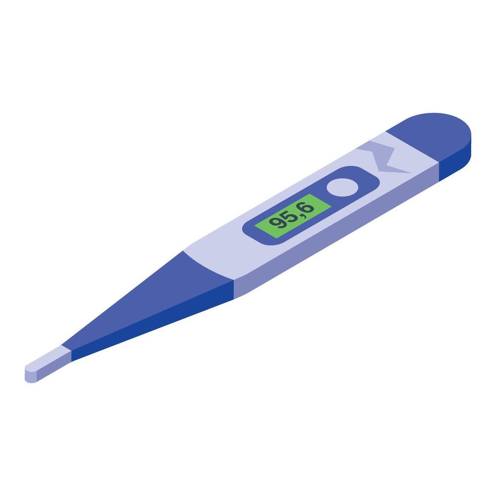 Digital medical thermometer showing normal body temperature vector