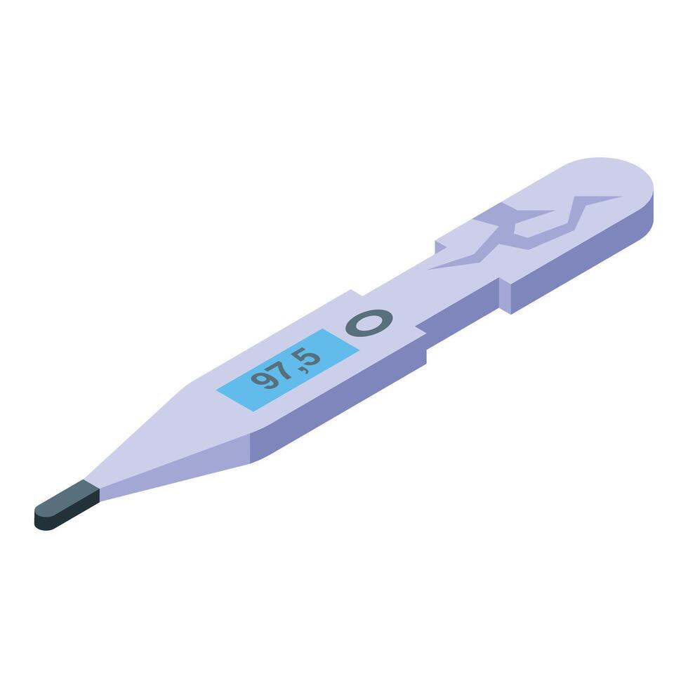Broken digital clinical thermometer showing normal body temperature vector
