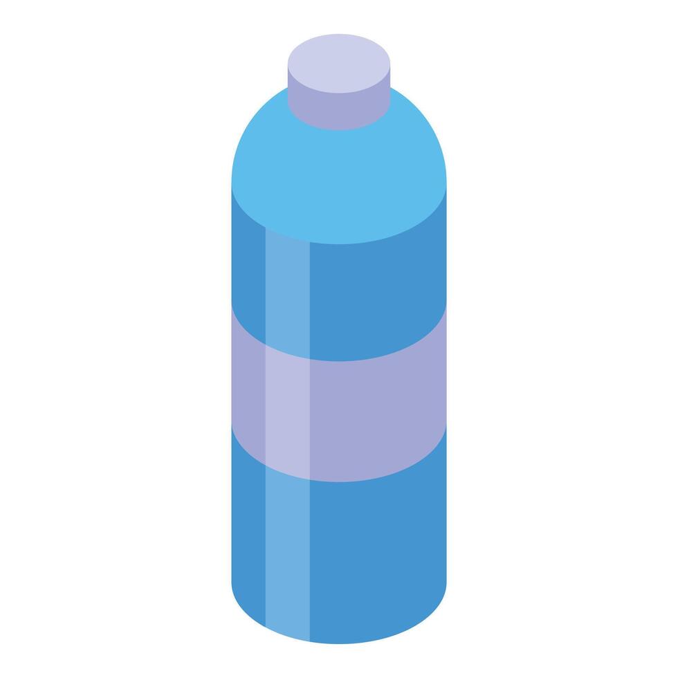 Blue plastic bottle with blank label isometric view vector