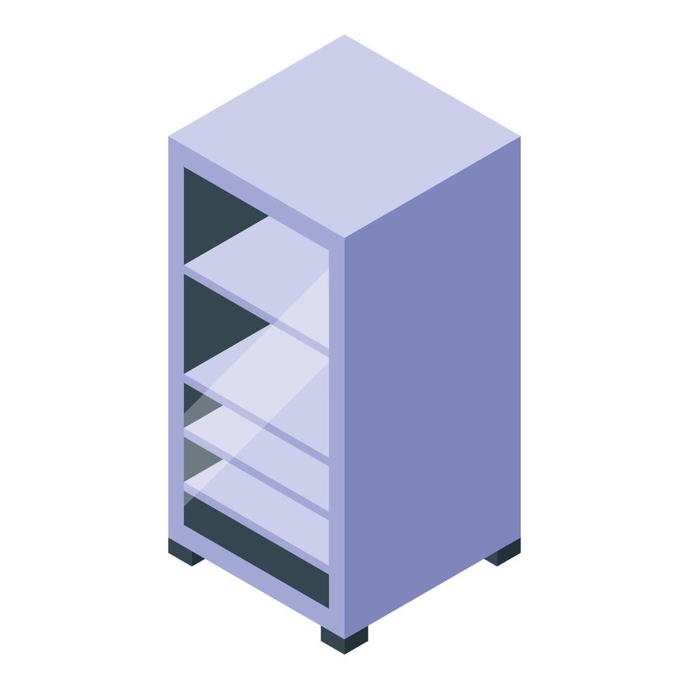 Empty metal shelf is waiting for new products in the store vector