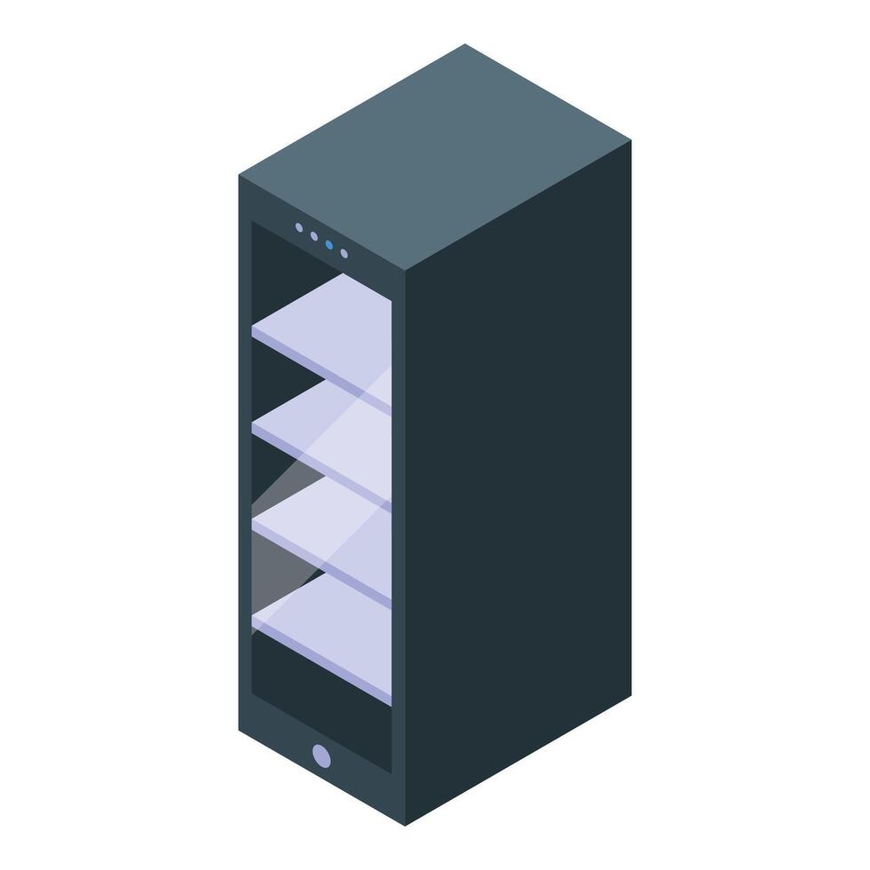 Server rack data storage showing digital information technology vector