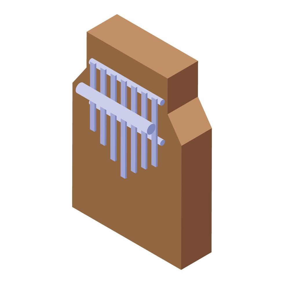 Kalimba, thumb piano, or mbira, resting on a surface, ready to create enchanting music vector