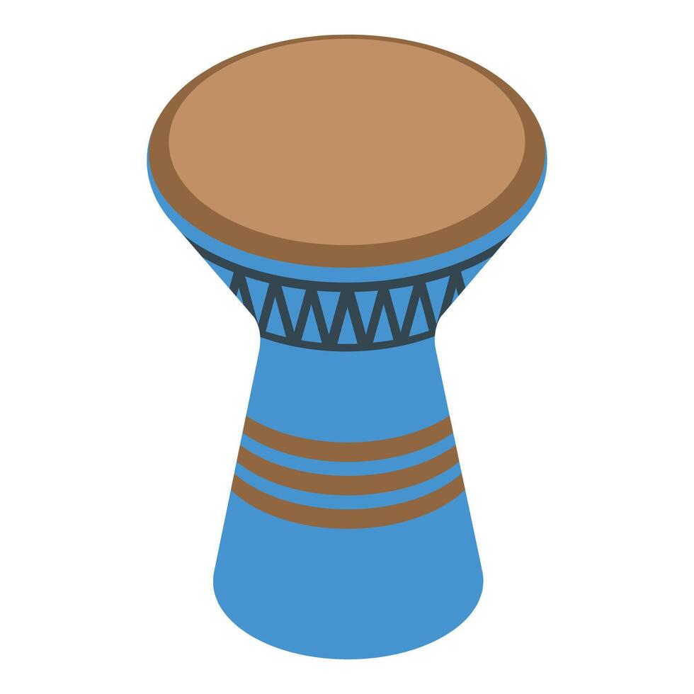 Blue darbuka drum representing arabic musical instrument heritage vector