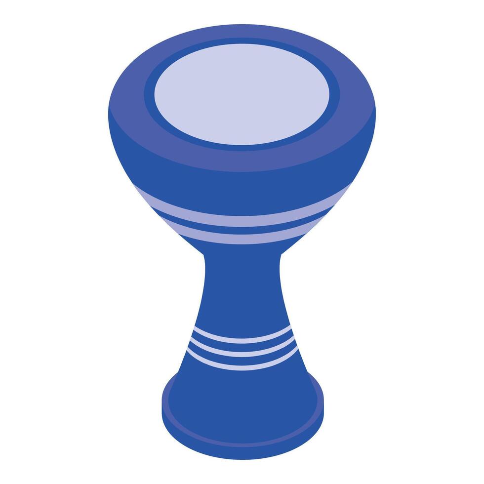 Blue african drum with white stripes creating rhythmic beats vector