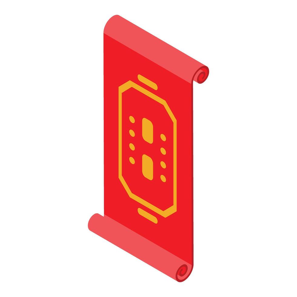 Red chinese scroll hanging representing wealth and prosperity vector