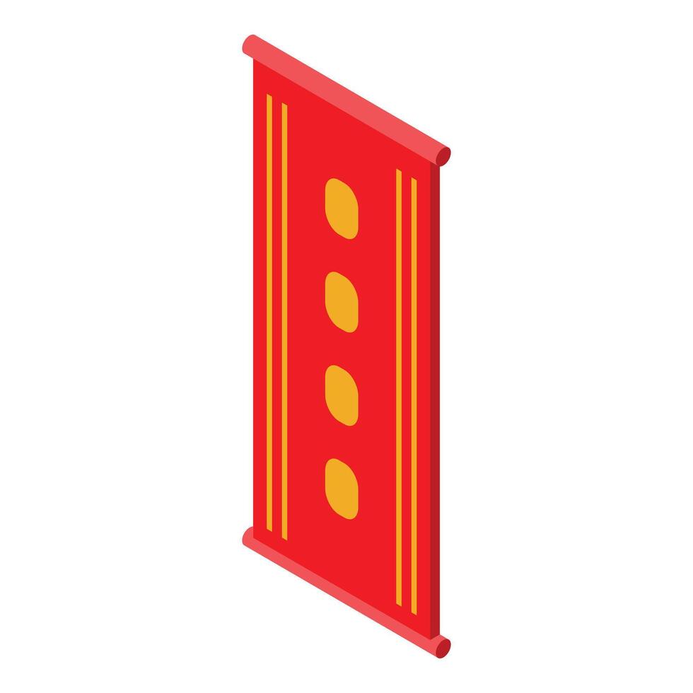 Red chinese scroll painting hanging representing traditional culture vector