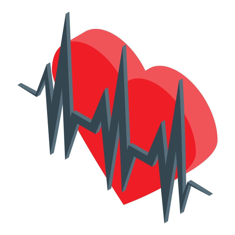 Heartbeat pulse rate measuring healthcare monitoring isometric icon vector