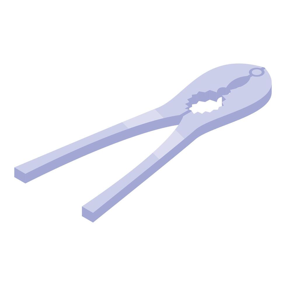 Metal nutcracker with handles crushing nutshells for food preparation vector