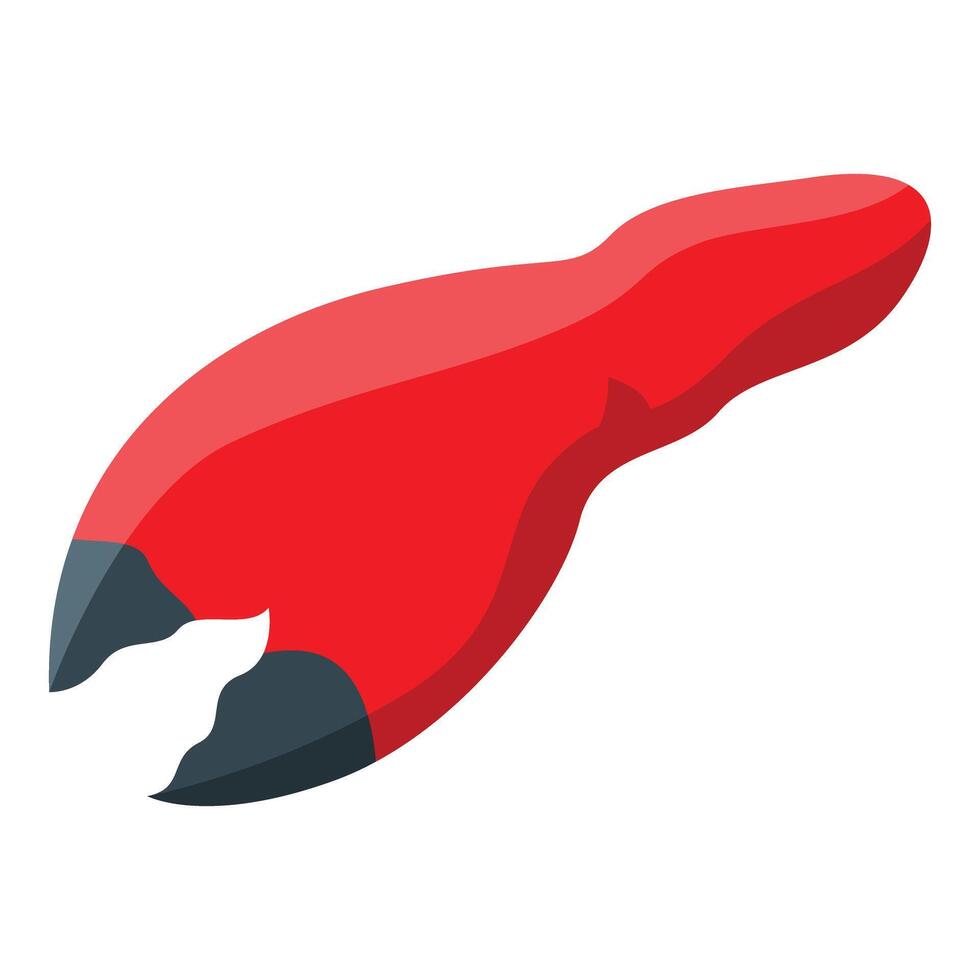 Red crab claw holding nothing, seafood icon showing crustacean limb vector