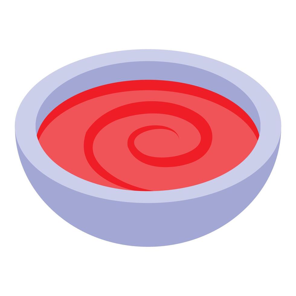 Tomato soup swirling in a bowl, simple illustration vector