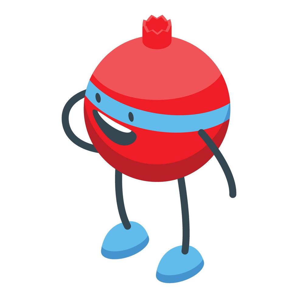 Happy pomegranate cartoon character thinking with hand on head vector