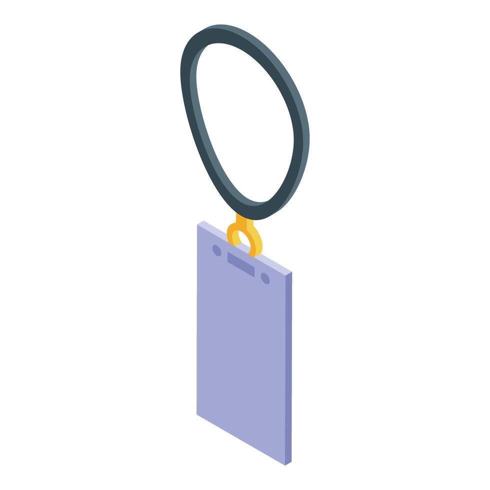 Blank vertical badge hanging with lanyard, access control and identification vector